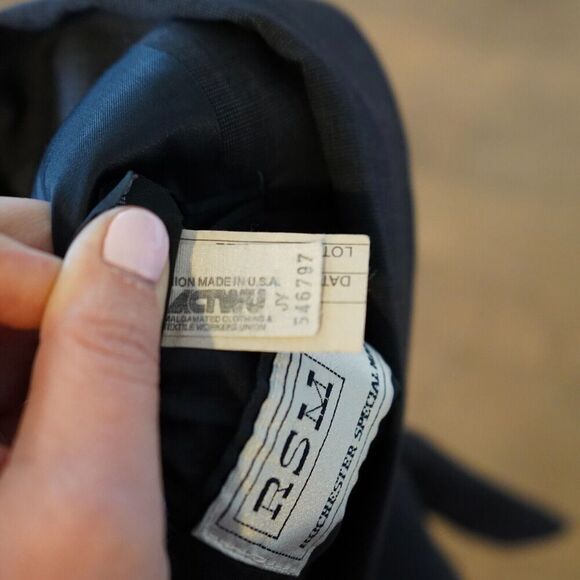 Vintage BURBERRY Men 100% Wool Blazer Jacket Size XL See Measurement - Picture 8 of 9